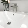 Ceramic Rectangle Vanity Top Sink Single Bowl bathroom Basin in Glossy White with Overflow Hole and Single Faucet 20 x 24in