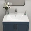 Ceramic Rectangle Vanity Top Sink Single Bowl bathroom Basin in Glossy White with Overflow Hole and Single Faucet 20 x 24in