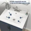 Ceramic Rectangle Vanity Top Sink Single Bowl bathroom Basin in Glossy White with Overflow Hole and Single or Triple Faucet Holes(24 in. x 20in.)