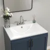 Ceramic Rectangle Vanity Top Sink Single Bowl bathroom Basin in Glossy White with Overflow Hole and Single or Triple Faucet Holes(24 in. x 20in.)