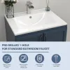 Ceramic Rectangle Vanity Top Sink Single Bowl bathroom Basin in Glossy White with Overflow Hole and Single Faucet 20 x 24in