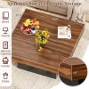 Coffee Table Accent Table with LED Lights and Dynamic Modes, Rustic Brown