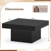 Coffee Table Accent Table with LED Lights and Dynamic Modes Black