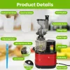 Cold Press Juicer Machine 300W Electric Slow Masticating Juicer for Whole Vegetable and Fruit with Reverse Function