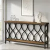 Brown with Black Metal Console, sofa table, entrance table, decorative table, storage table,