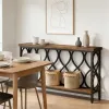 Brown with Black Metal Console, sofa table, entrance table, decorative table, storage table,