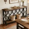 Brown with Black Metal Console, sofa table, entrance table, decorative table, storage table,