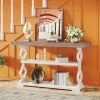 Console Table Entryway Accent Table White/Gray