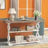 Console Table Entryway Accent Table White/Gray