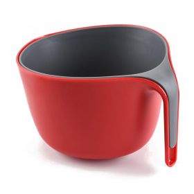Red Double Layered Washing Colander - Wash and Drain Basket for Cleaning, Washing, Mixing Fruits and Vegetables