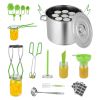 11 Piece Canning Starter Kit, Stainless Steel Water Bath: Pot, Rack, Lid, Ladle, Funnel, Tongs, Jar Lifter, Wrench, Measuring Cup