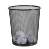 Mesh Waste Basket Black Steel, 3 Gallon, Nonslip Base, Fingerprint-Resistant, Indoor Mesh Trash Can