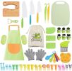 50PCS Kids Cooking Tools, Crocodile Kid Safe Knife, Cutting Board Apron Gloves Fruit Vegetable Crinkle Cutters Peeler Serrated Edges