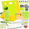 28PCS Knife Set - Kids Knifes for Real Cooking, Montessori Kids Kitchen Knife Set with Cutting Board Crinkle Cutters Kid Safe Knives