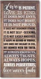 Love is Patient Love is Kind Wall Art, 1 Corinthians 13 Walls Arts, God Wall Decor, Bible Quotes Walls Decor, Christian Gift