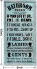 Blue Rustic Western Bathroom Decor - Funny Wall Signs, Farmhouse Country Rules Wall Decor C1