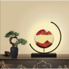 Moving Sand Art Picture with LED; 3D Round Sand Picture Lamp 3 Colors Art Light with Stand Relaxing Desktop Home Decor and Office