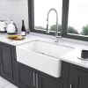 33in White Farmhouse Sink - 33 Inch Kitchen Sink Apron Front Ceramic Single Bowl Farmer Sink Basin