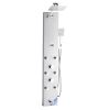 Shower Panel Tower System with Rainfall Shower Head, LED, 49 in Brushed Stainless Steel Shower Column, 4-Function Faucet, 6 Body Jets