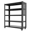 78"H 5 Tier Adjustable Shelving with Pegboard and Wheel, Heavy Duty Storage Shelves 18"D*47.2"W*78"H