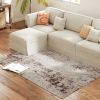 Mixed-Dark Brown Machine Washable Area Rug 4x6, Non-Slip Modern Abstract Floor Carpet for Living Room, Bedroom, Dining Room
