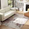Mixed-Dark Brown Machine Washable Area Rug 4x6, Non-Slip Modern Abstract Floor Carpet for Living Room, Bedroom, Dining Room