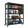78"H 5 Tier Adjustable Shelving with Pegboard and Wheel, Heavy Duty Storage Shelves 18"D*47.2"W*78"H