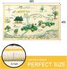 4x6 Cute Woodland Nursery Rugs for Girls Boys Neutral Non Slip Washable, Stain Resistant Soft Shaggy Cartoon Fun Map Kids Playroom Rug