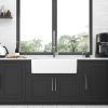 33in White Farmhouse Sink - 33 Inch Kitchen Sink Apron Front Ceramic Single Bowl Farmer Sink Basin