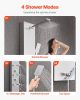 Shower Panel Tower System with Rainfall Shower Head, LED, 49 in Brushed Stainless Steel Shower Column, 4-Function Faucet, 6 Body Jets
