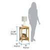 Round Modern Dowel End Table, Natural Teak Finish