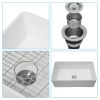 33in White Farmhouse Sink - 33 Inch Kitchen Sink Apron Front Ceramic Single Bowl Farmer Sink Basin