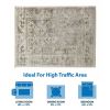 Beige-Cream, Tiled Border Area Rug 8' x 10'