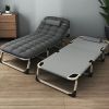 Heavy duty folding bed, camping bed with flip-up mattress (mattress included), portable guest bed, suitable for teenagers, adults, travel, camping