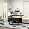 Black 31.5 Inch Lift-Top Coffee Table with Hidden Storage and 2 Open Shelves