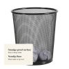 Mesh Waste Basket Black Steel, 3 Gallon, Nonslip Base, Fingerprint-Resistant, Indoor Mesh Trash Can