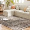 Dark Mixed-Brown, Machine Washable Area Rug 8x10, Non-Slip Traditional Floor Cover Foldable Carpet for Living Room