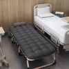 Heavy duty folding bed, camping bed with flip-up mattress (mattress included), portable guest bed, suitable for teenagers, adults, travel, camping