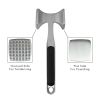 Cast Aluminum Meat Tenderizer Tool Dual-Sided Kitchen Mallet, Black