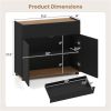 31.5" Kitchen Buffet Sideboard Cabinet with Push-to-Open Doors, Wood Storage Cabinet for Dining Room - Black