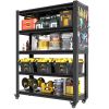 78"H 5 Tier Adjustable Shelving with Pegboard and Wheel, Heavy Duty Storage Shelves 18"D*47.2"W*78"H