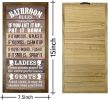 Rustic Bathroom Decor Rules Wood Sign, Frame Western Bathrooms Decors, Farmhouse Bathroom Décor, Door Rules Décor Sign