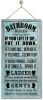 Blue Rustic Western Bathroom Decor - Funny Wall Signs, Farmhouse Country Rules Wall Decor C1
