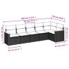 Garden Sofa Set Black PE Rattan Large Adjustable Feet