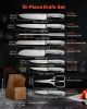 Kitchen Knife Set with Block and Sharpener, 15 Piece German High Carbon Stainless Steel Sharp Knife Set
