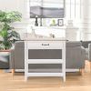 Retro Sofa Console Table White Multifunctional Hallway Entry Large Storage Durable