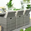 Grey Direct Wicker 11-Piece Outdoor Wicker Dining Set Garden Rattan Dining Chair Lounge Set