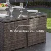Direct Wicker 11-Piece Outdoor Wicker Dining Set Garden Rattan Dining Chair Lounge Set