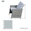 Grey Direct Wicker 11-Piece Outdoor Wicker Dining Set Garden Rattan Dining Chair Lounge Set