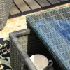 Grey Direct Wicker 5-Piece Outdoor Rattan Furniture Patio Conversation Set with Cushion